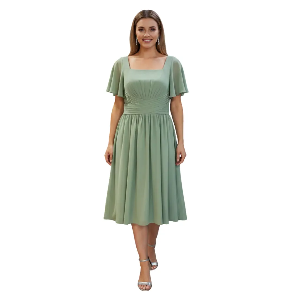Vestido Liso Formal C Verde T XXL