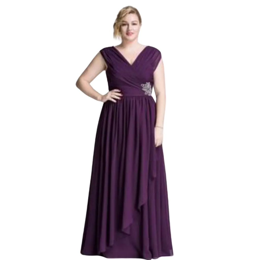 Vestido Liso Formal C Violeta T XL