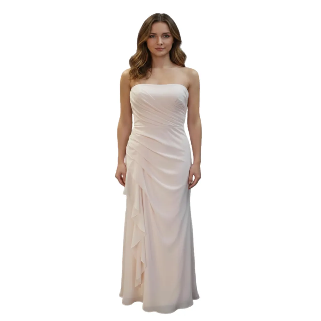 Vestido Liso Formal C Rosa T S