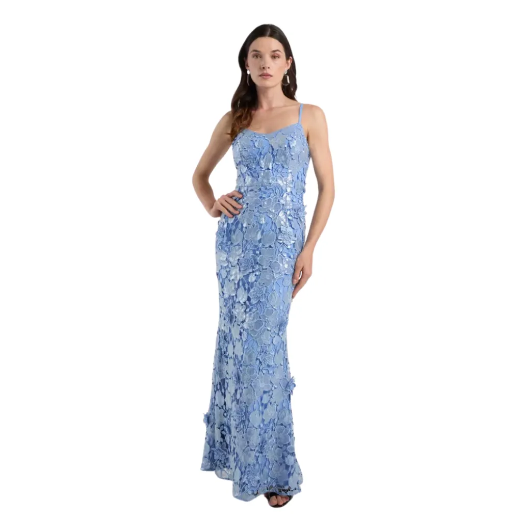 [511488] Vestido Lentejuelas Formal C Azul T XL