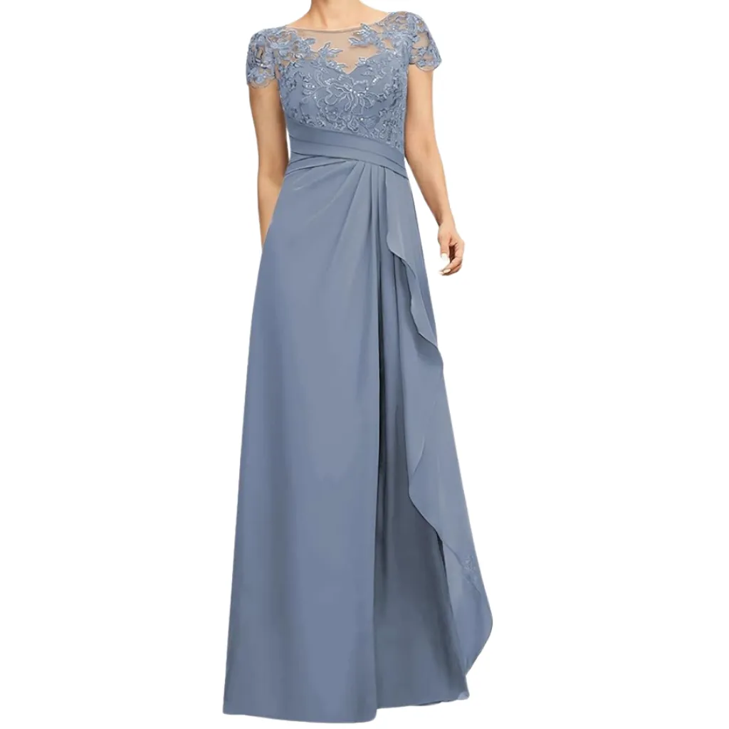 [511494] Vestido Bordado Formal C Azul T M