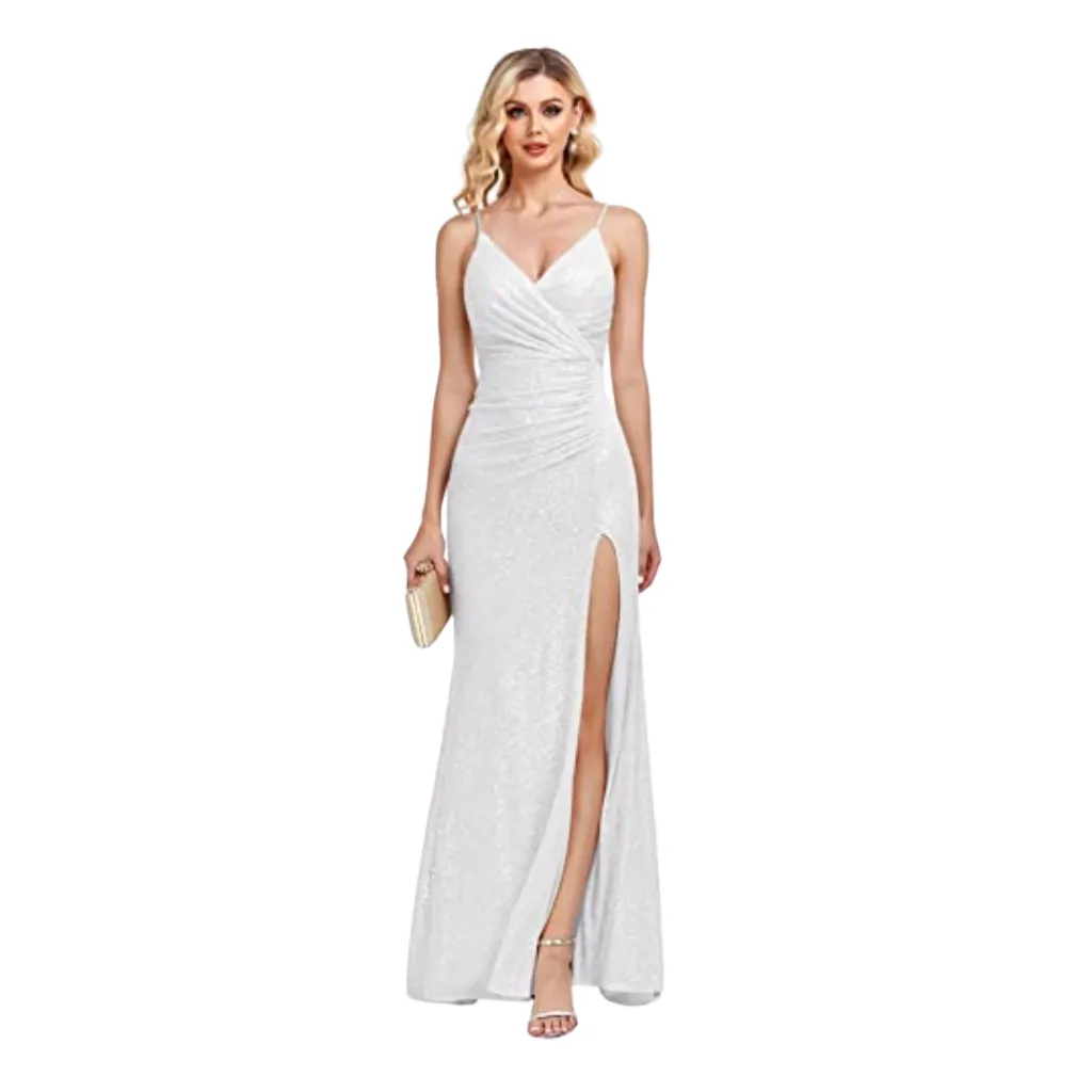 Vestido Lentejuelas Imcactor C Blanco T XS