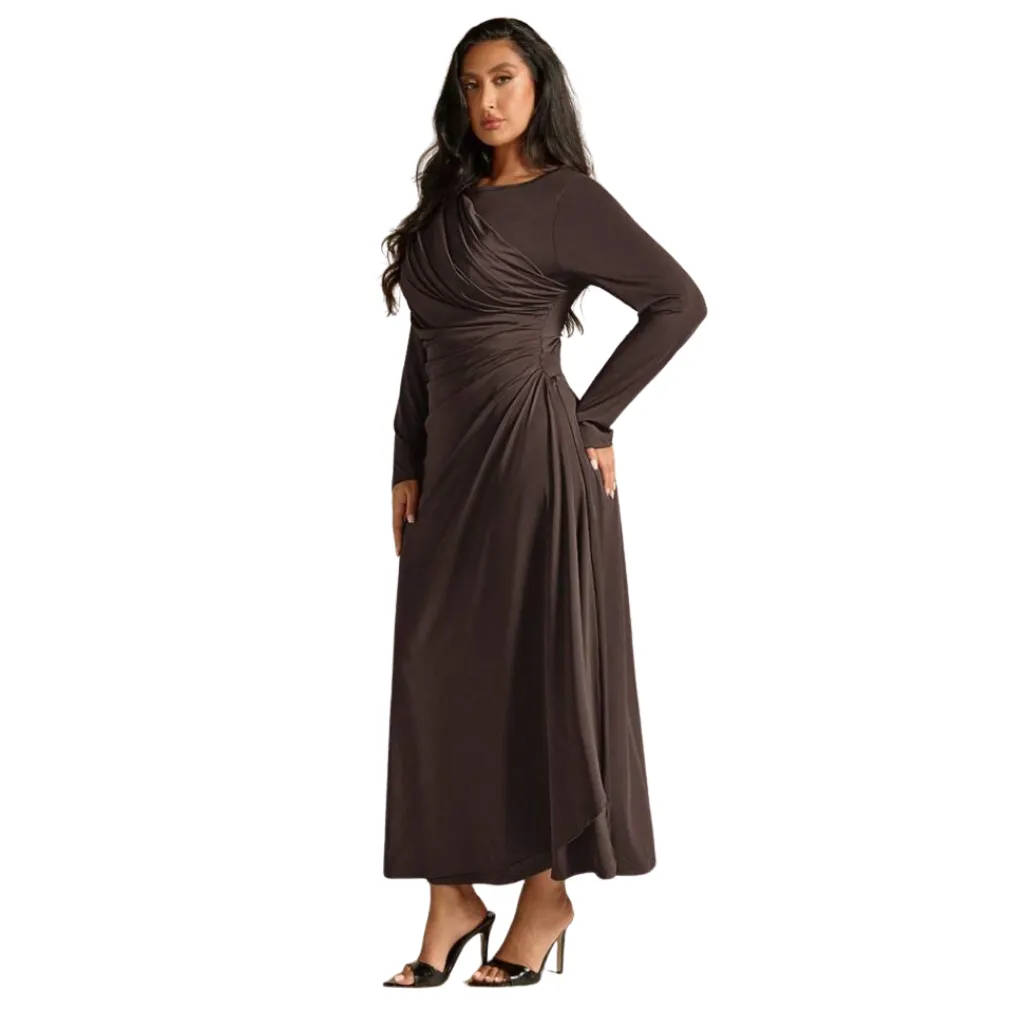 [511510] Vestido Formal Dress C Cafe T XL