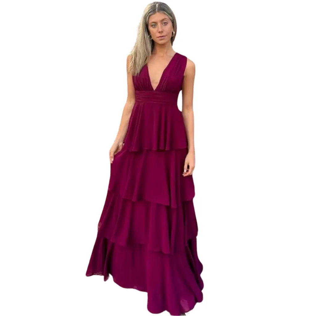 Vestido  Formal Dress C guinda T L