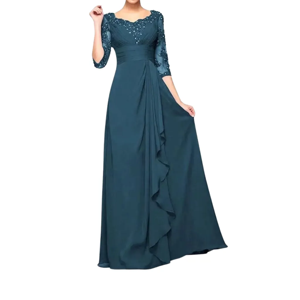 Vestido Bordado New Fashion C Azul Marino T M