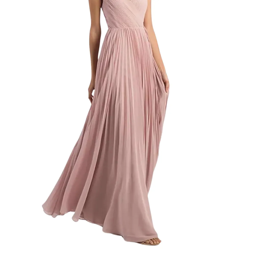Vestido Liso Formal C Rosa T S