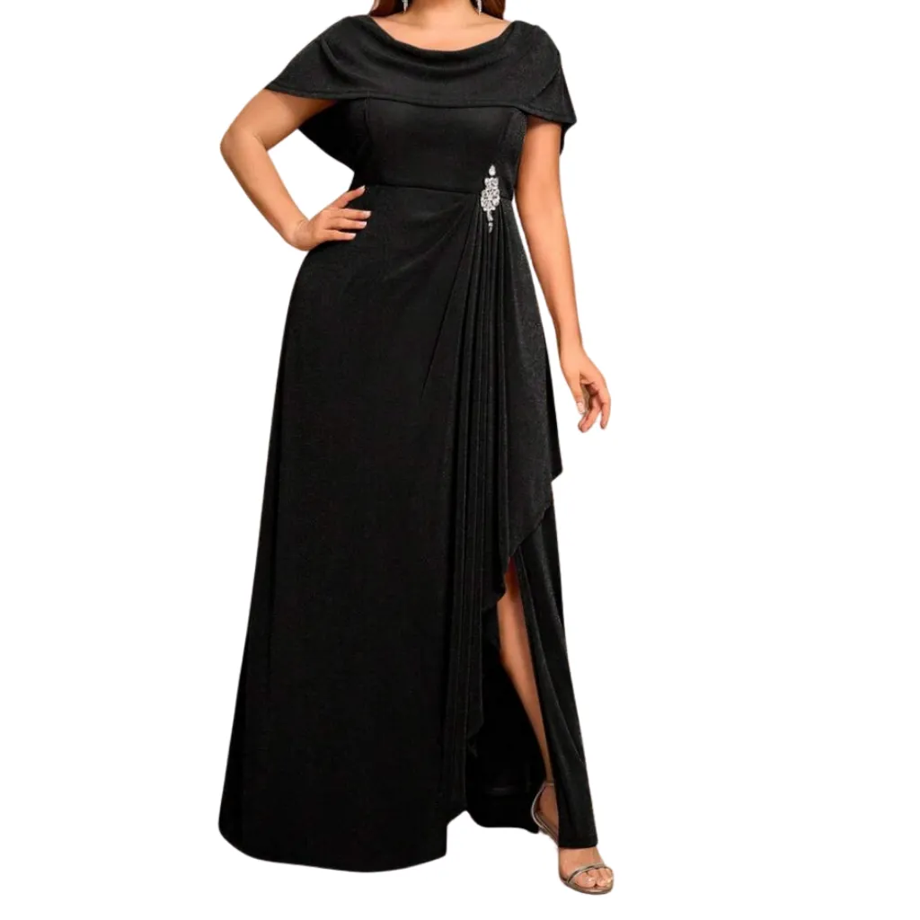 Vestido Liso Formal C Negro T S