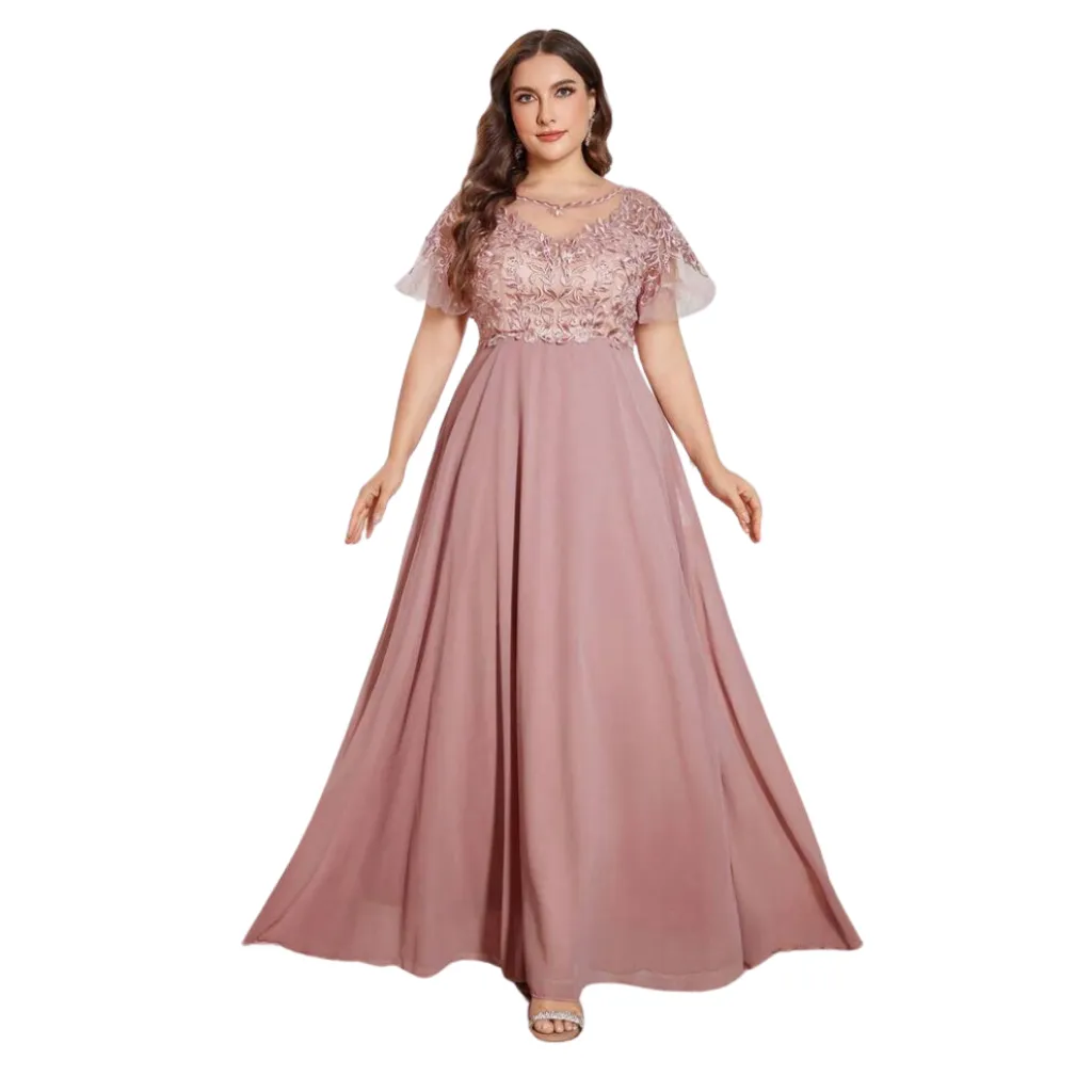 [511572] Vestido Lentejuelas Formal C Rosa T M