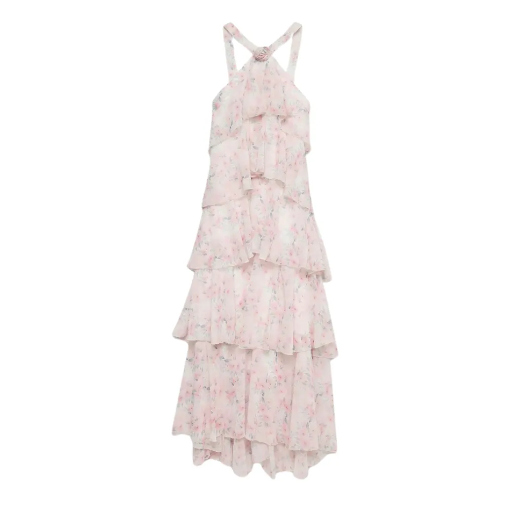 Vestido Liso Formal C Rosa T XL