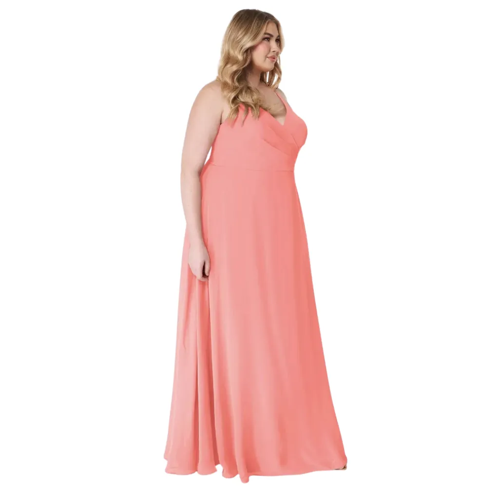 Vestido Liso Formal C Salmon T XL