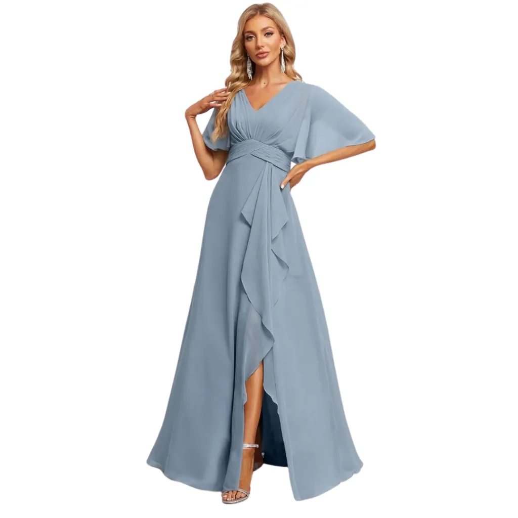[511594] Vestido Liso Formal C Azul T S