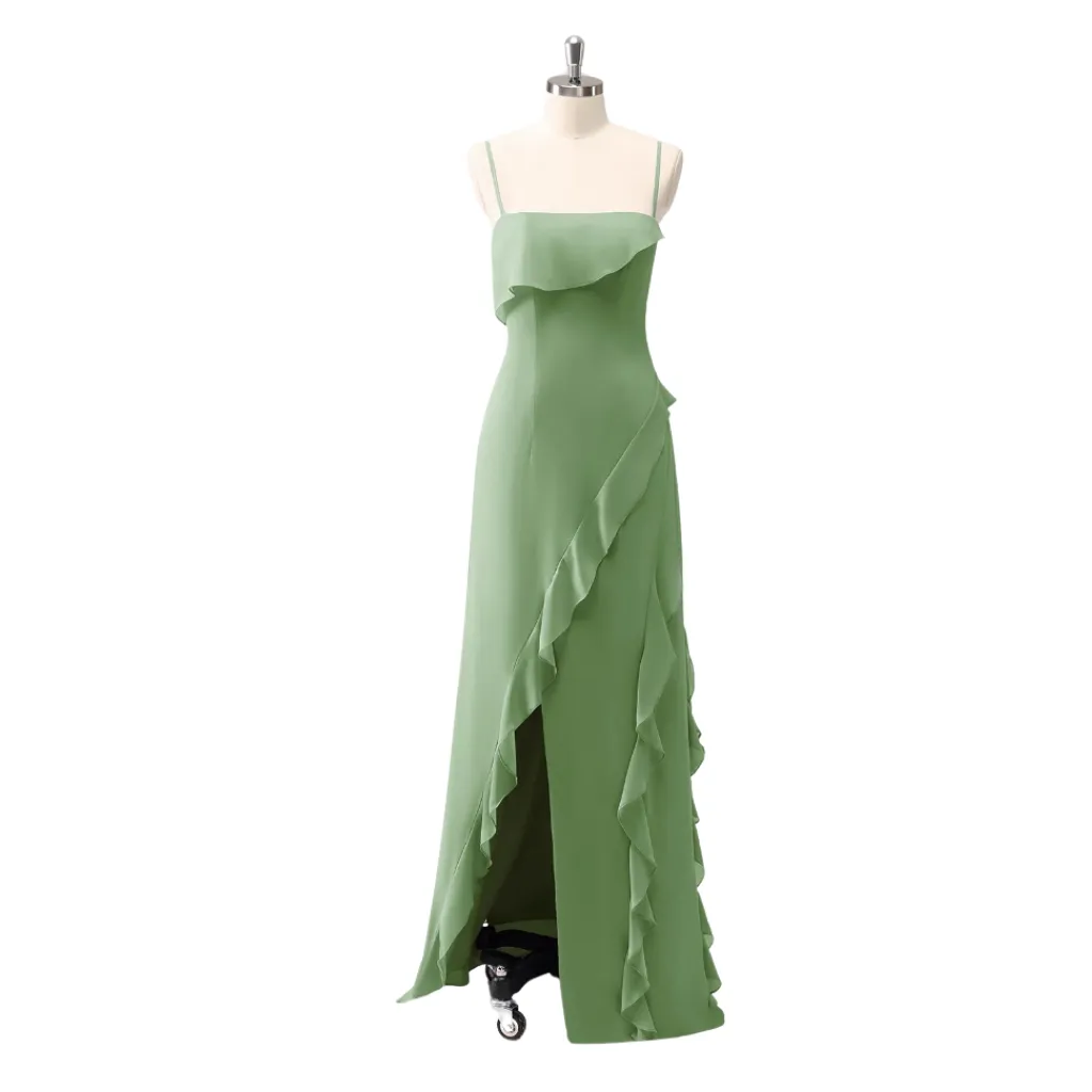 Vestido Liso Formal C Verde T XL