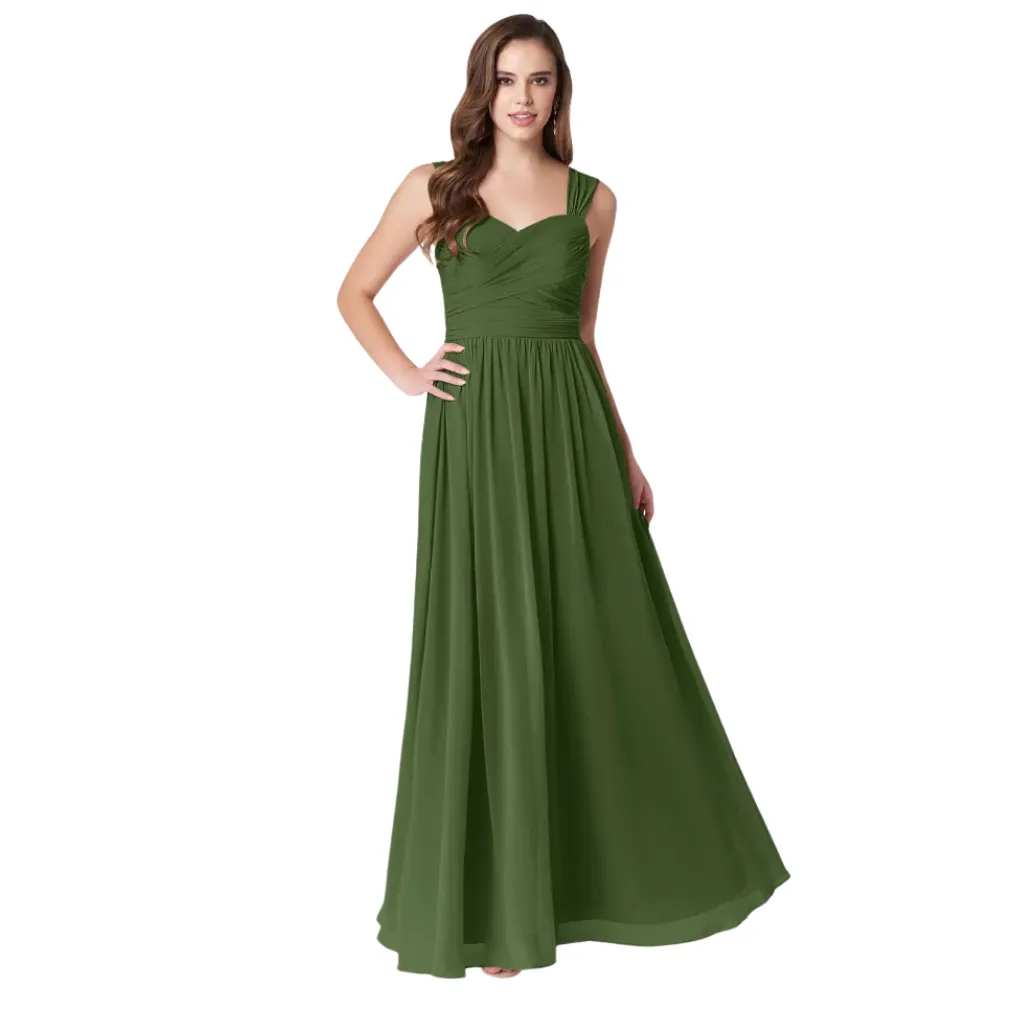 Vestido Liso Formal C Verde T L