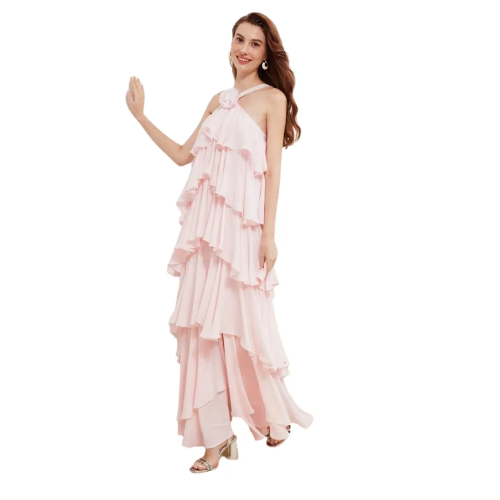 [511609] Vestido Liso Formal C Rosa T L