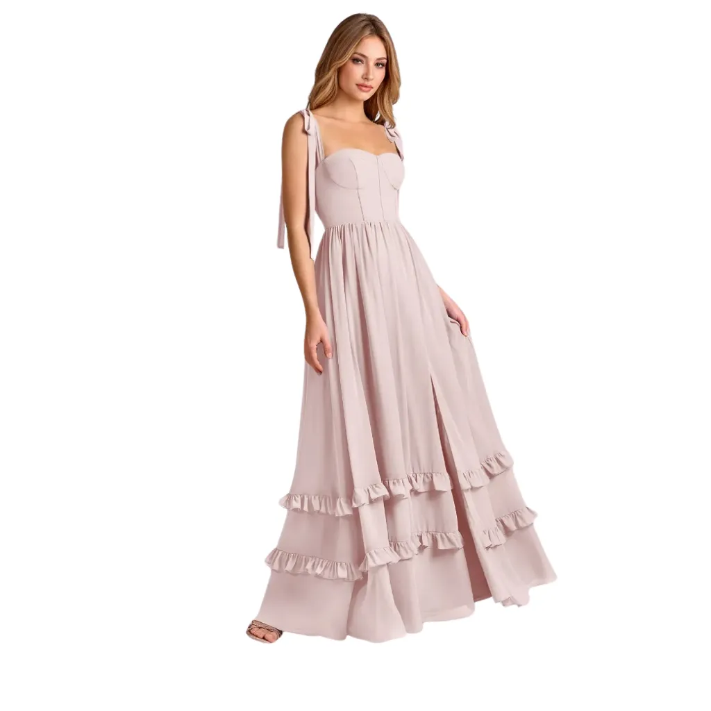 [511612] Vestido Liso Formal C Rosa T L