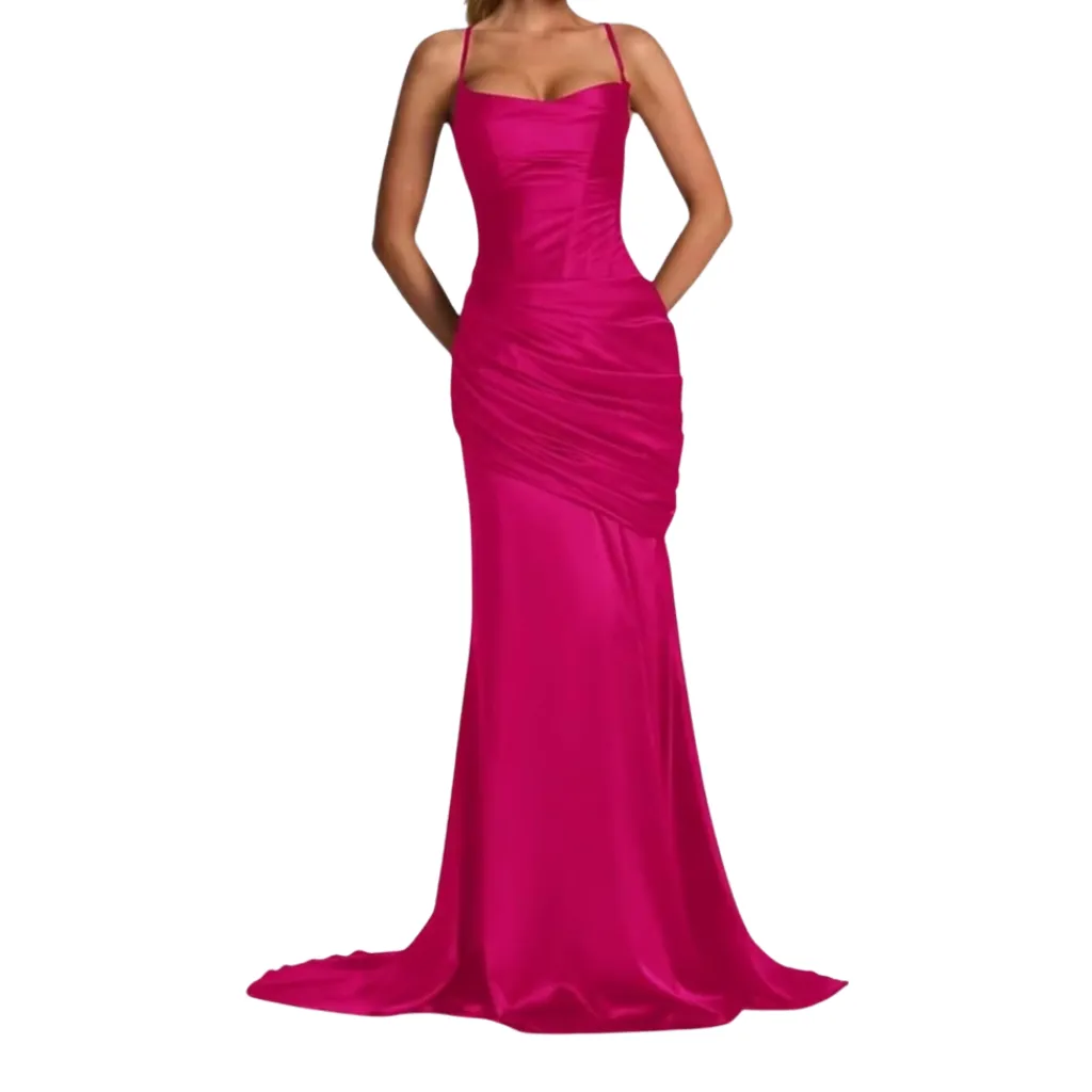 Vestido Liso Formal C Rosa T M