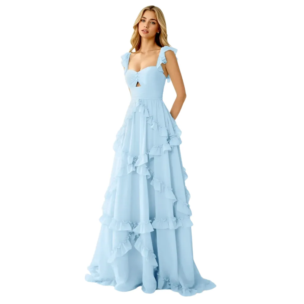 Vestido Liso Fashion C Azul T S