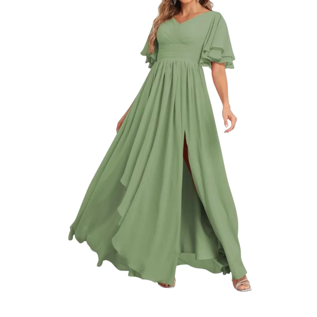 Vestido Liso C Verde T XS