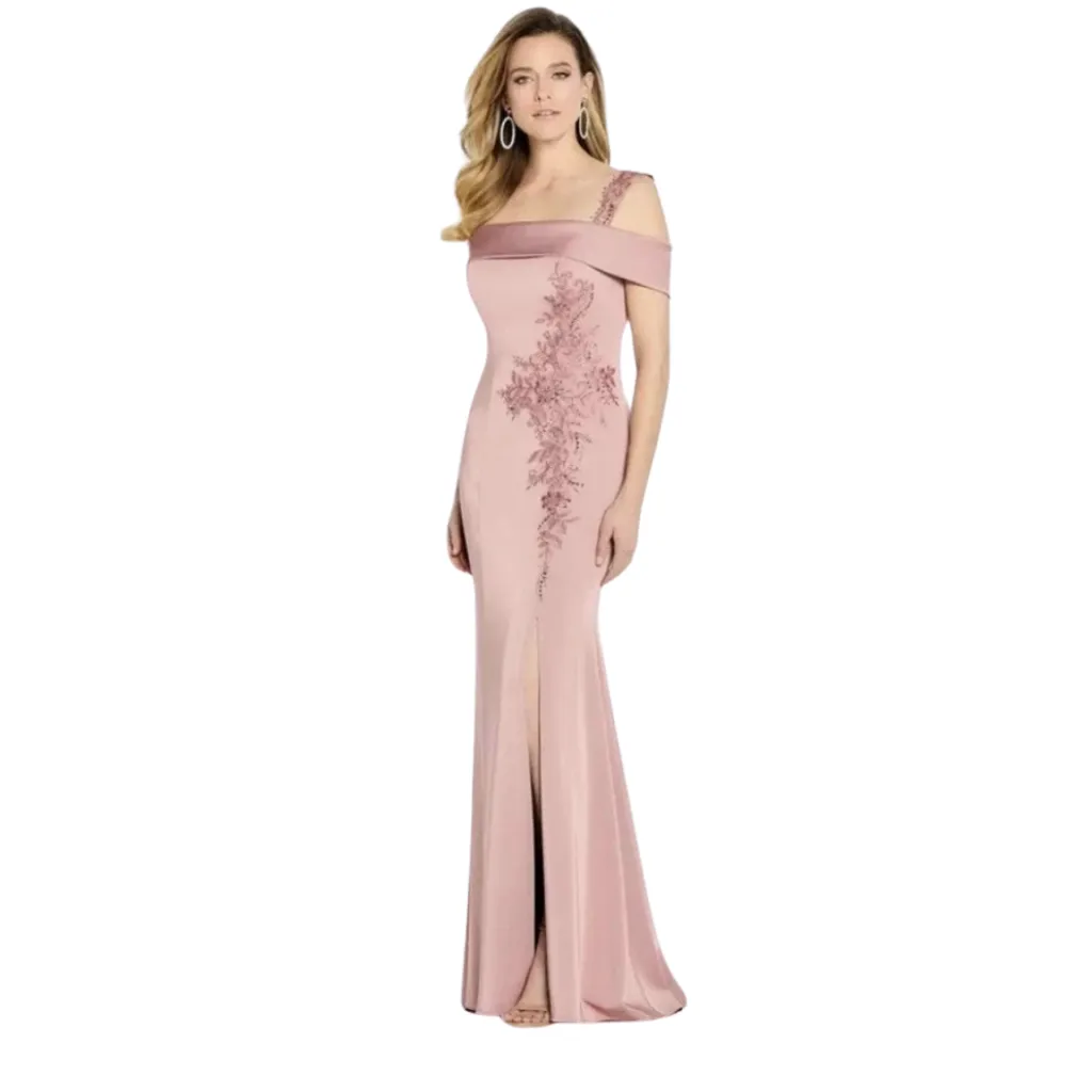Vestido Bordado Formal C Rosa T L