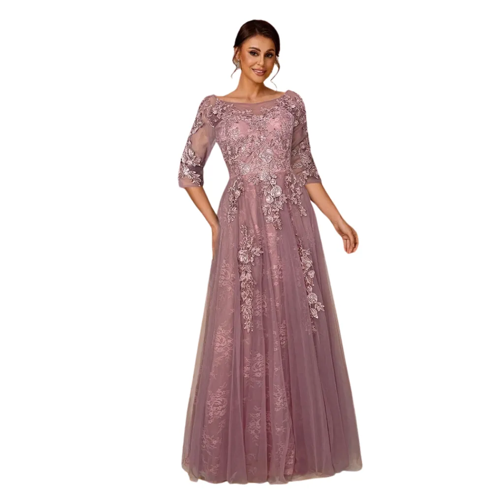 [511645] Vestido Bordado Inewer C Rosa T XL