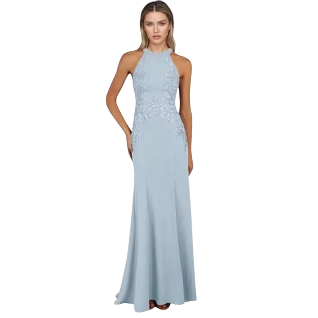 [511646] Vestido Bordado Formal C Azul T M