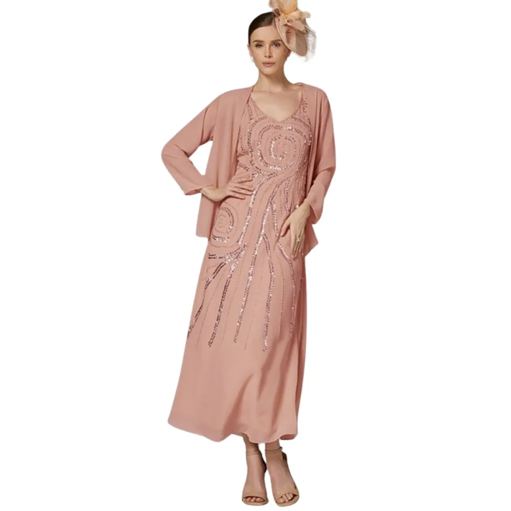 Vestido Lentejuelas Formal C Rosa T XXXXL