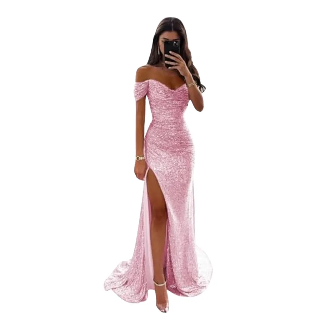 Vestido Lentejuelas Monvelli C Rosa T XXL