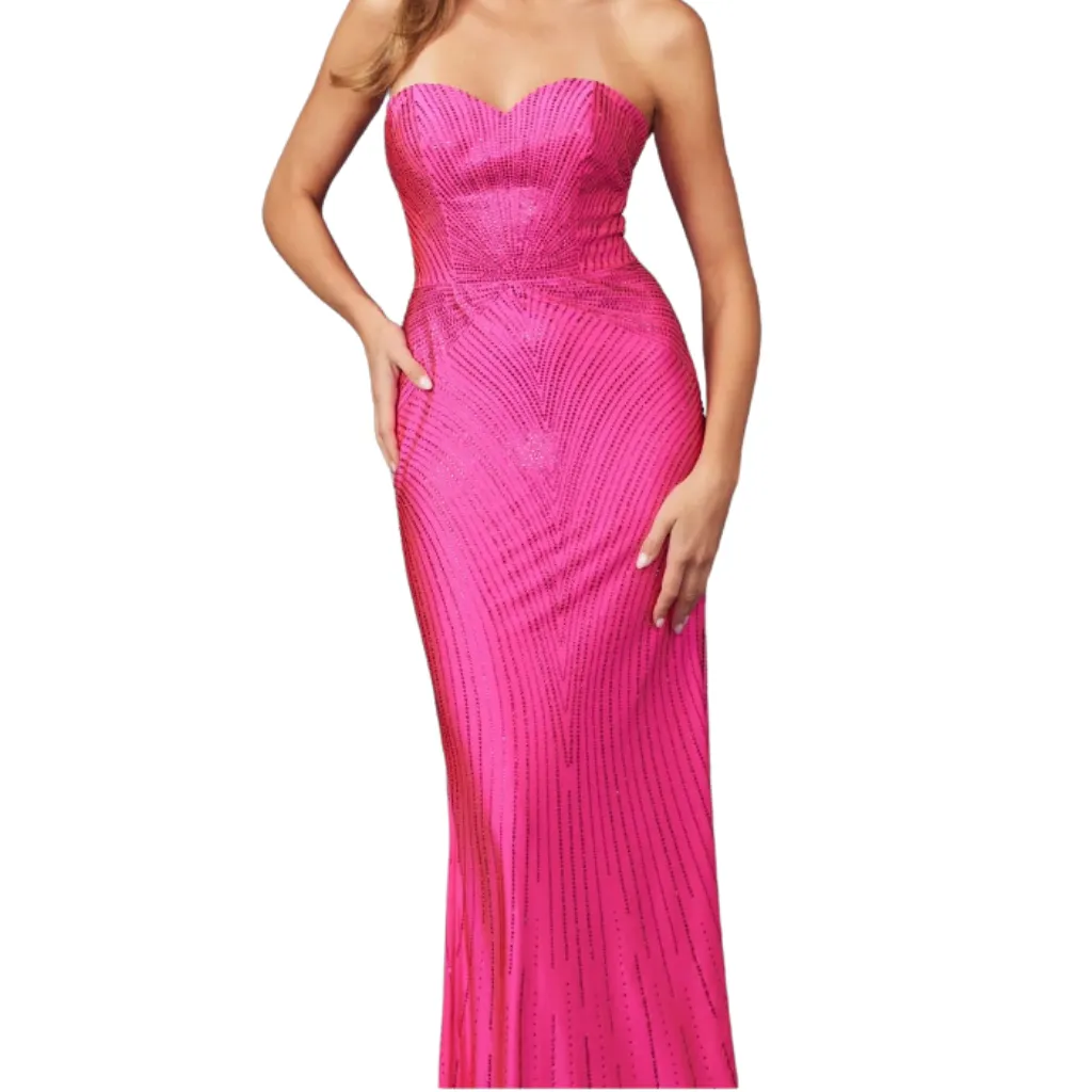 Vestido Liso Formal C Rosa T S