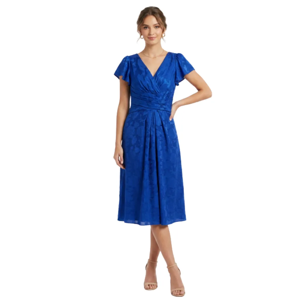 Vestido Bordado Formal C Azul Rey T L