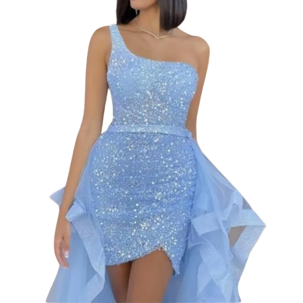 Vestido Lentejuelas Corto Wear Your Love C Azul T XS