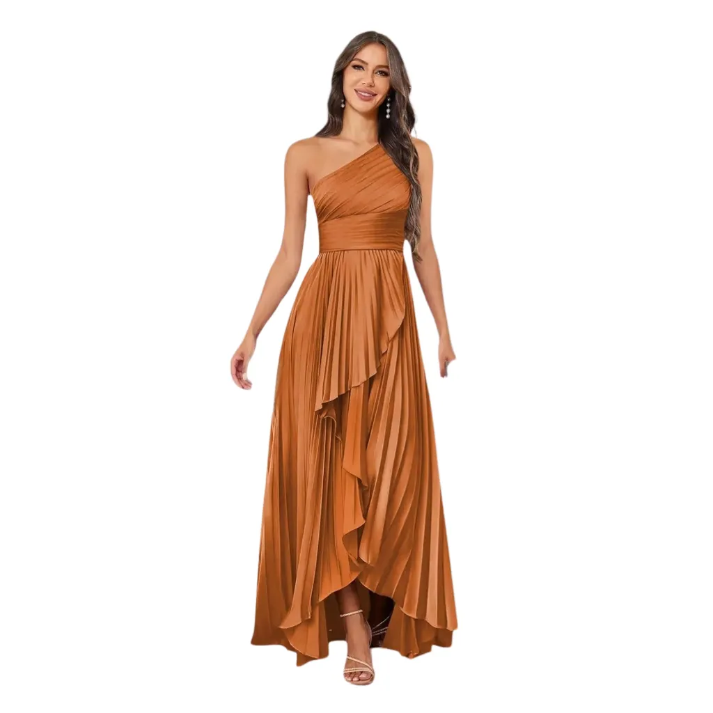 Vestido Liso Formal C Cafe T M