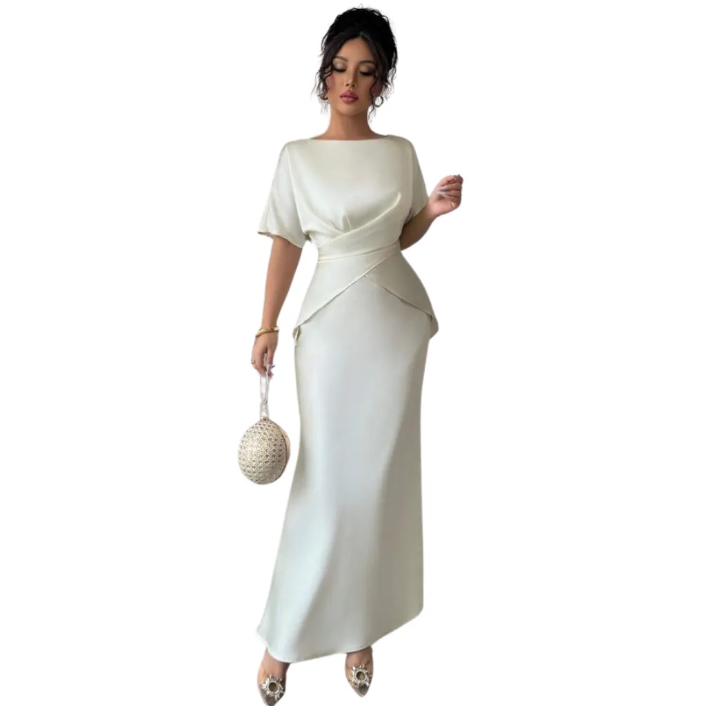 Vestido Liso Formal C Gris T M