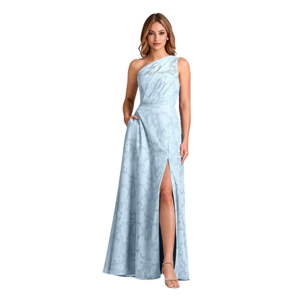 Vestido Bordado Formal C Azul T S