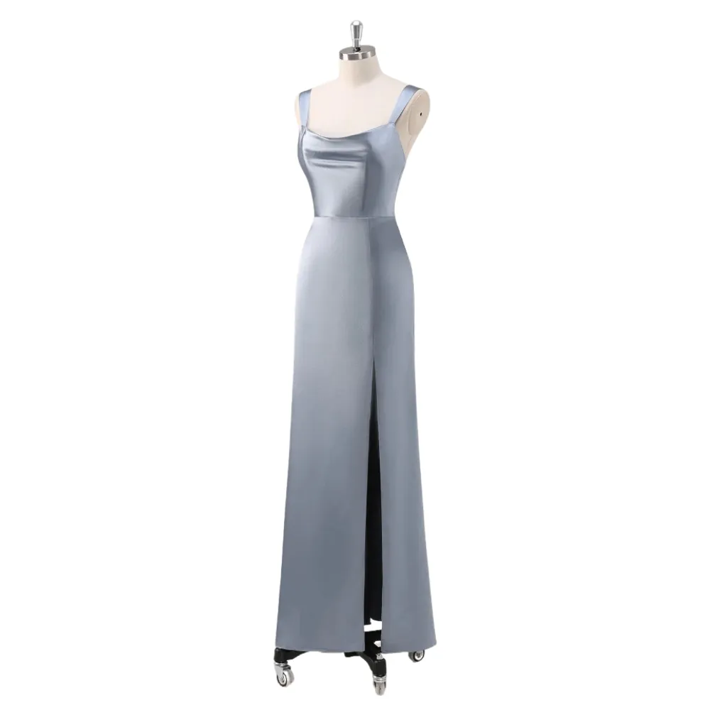 [511783] Vestido Liso Formal C Azul T L