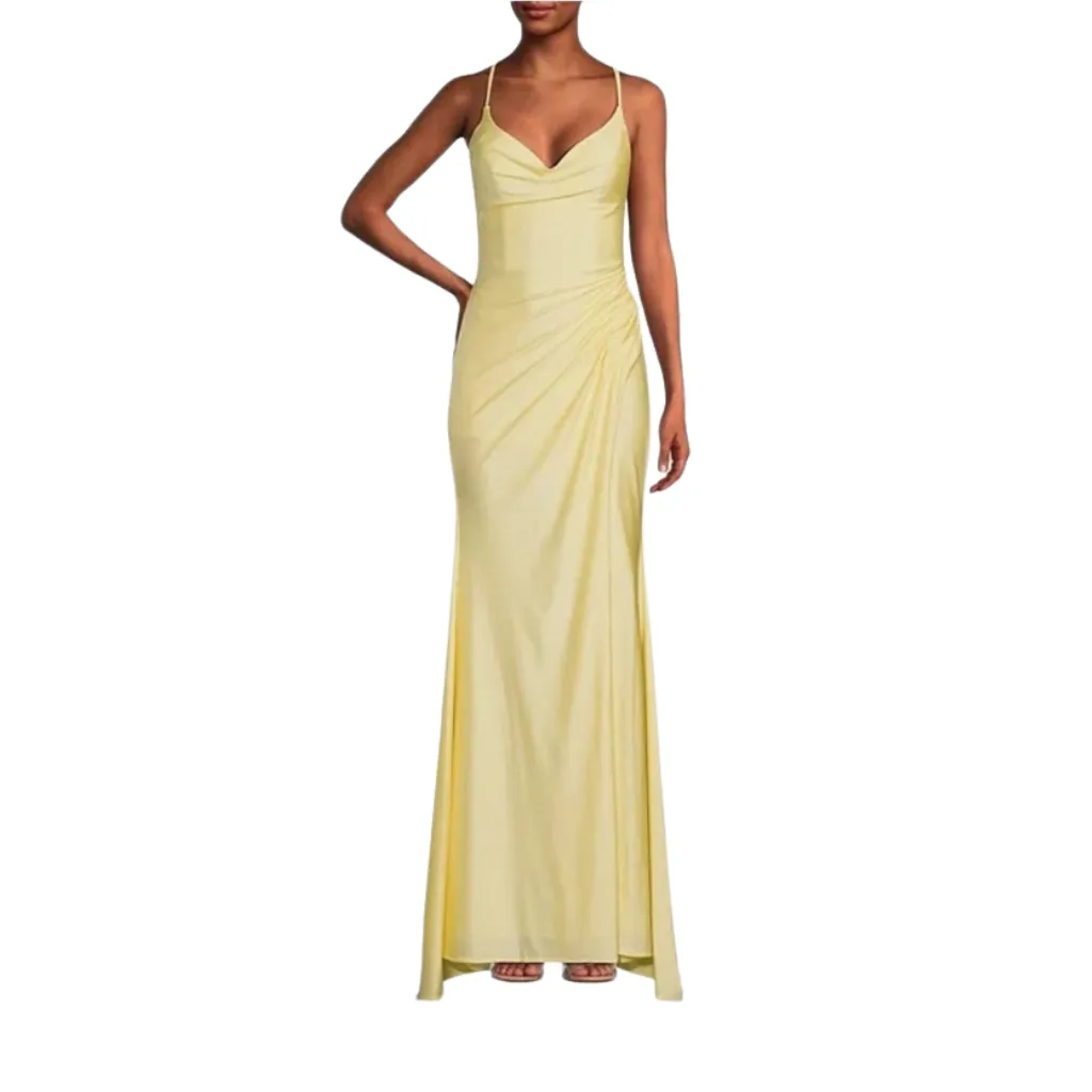 [511804] Vestido Liso Formal C Amarillo T XS