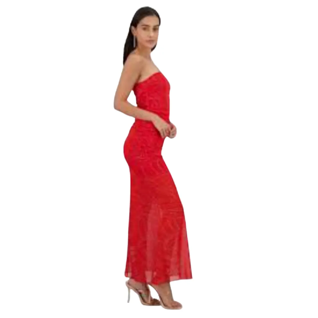 [511837] Vestido Liso Formal C Rojo T XS