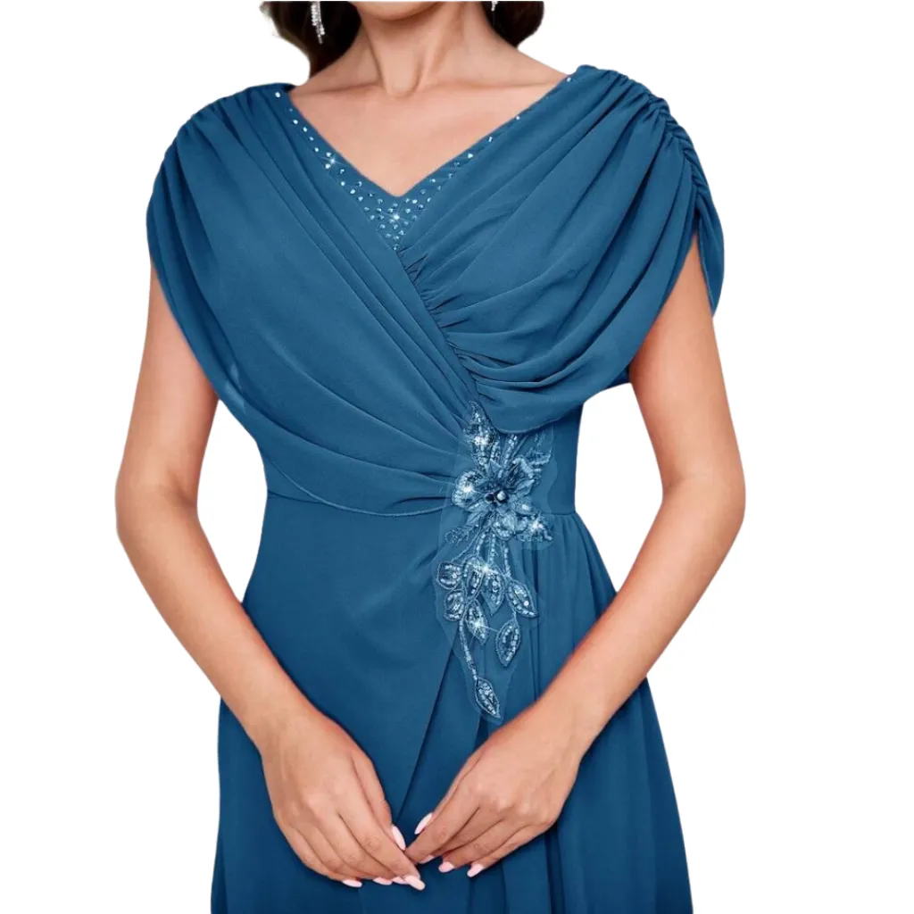 [511849] Vestido Liso Formal C Azul T M