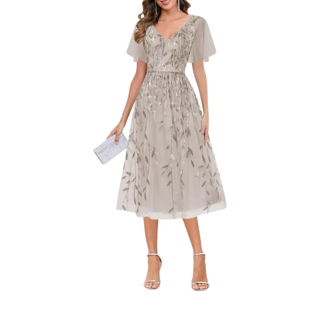 [511860] Vestido Bordado Formal C Verde T L