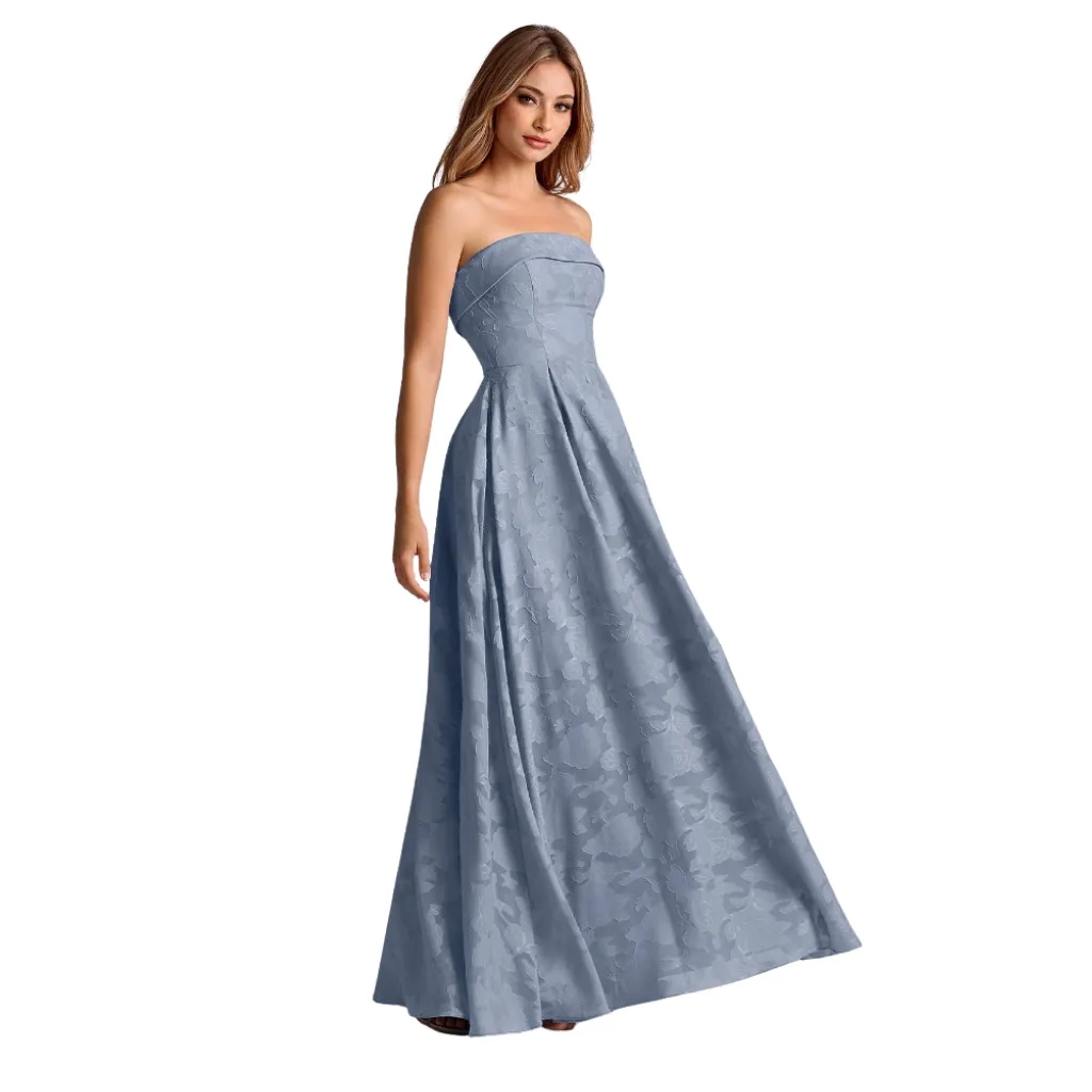 Vestido Bordado Formal C Azul T XL