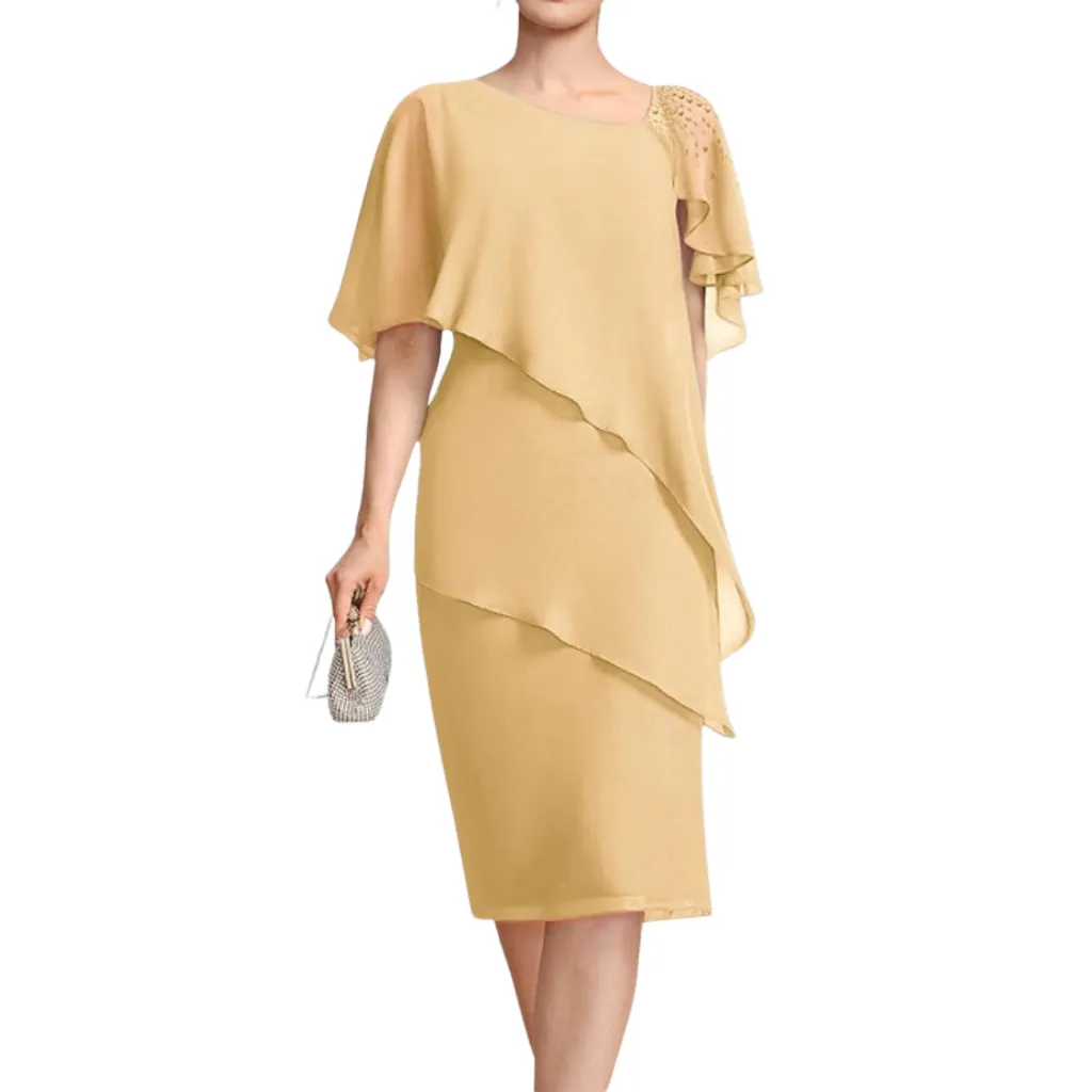 [511864] Vestido Bordado Formal C Camello T M
