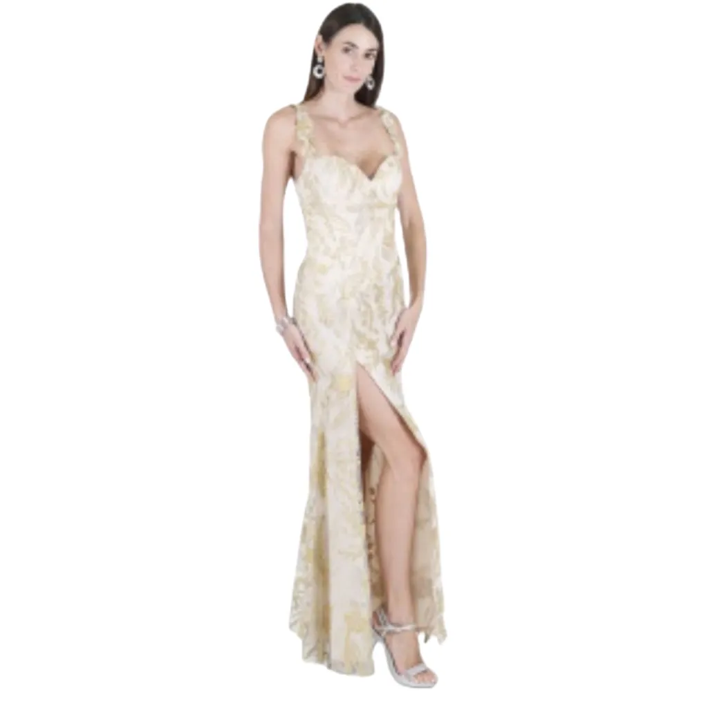 [511877] Vestido Lentejuelas Formal C Dorado T S