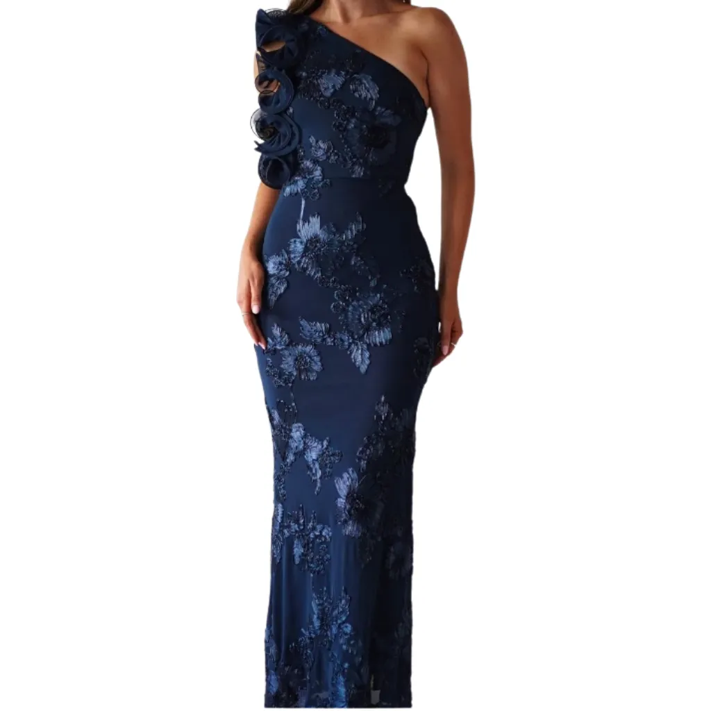 [511896] Vestido Bordado Formal C Azul Marino T M