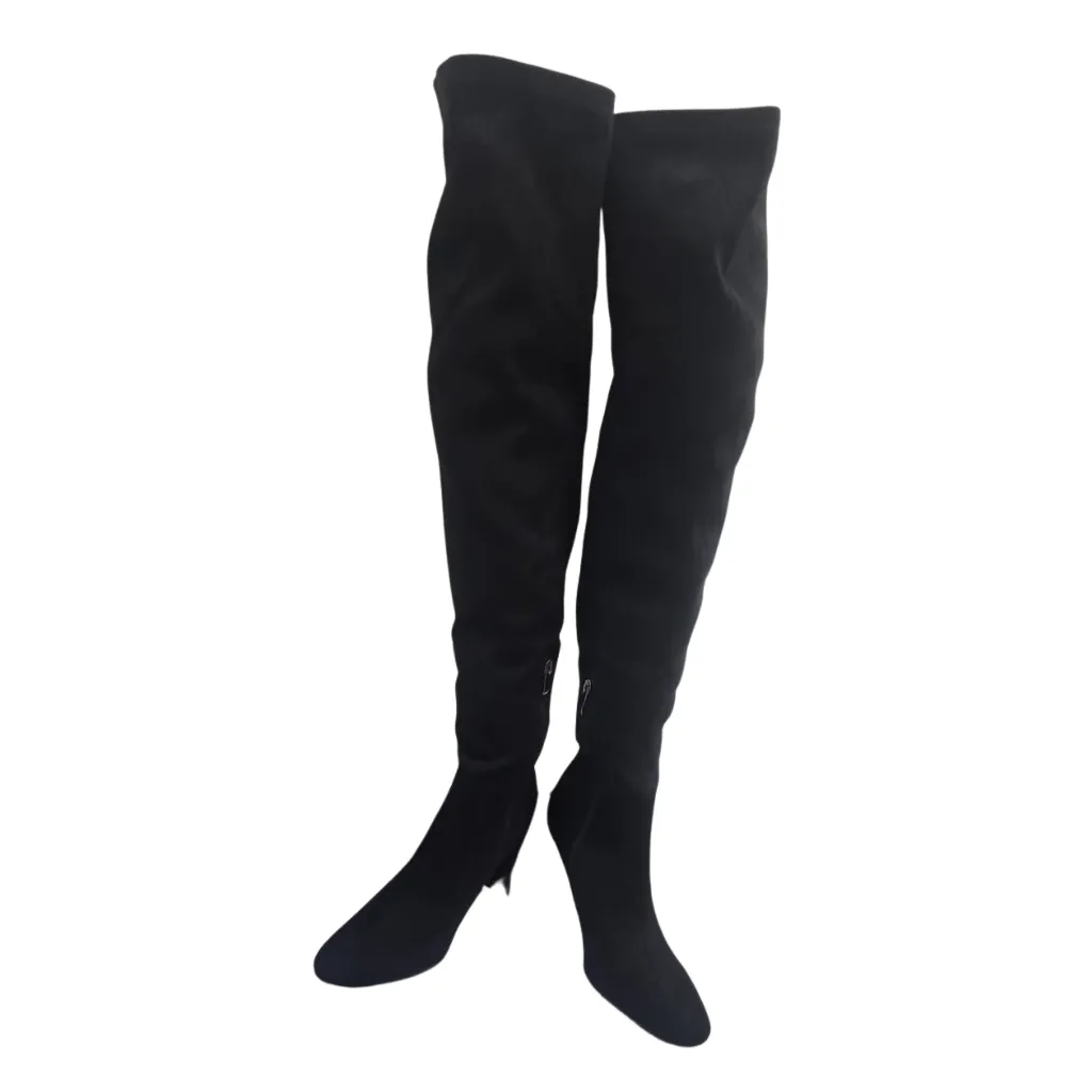 Botas Terciopelo Largas C Negro T 25.5