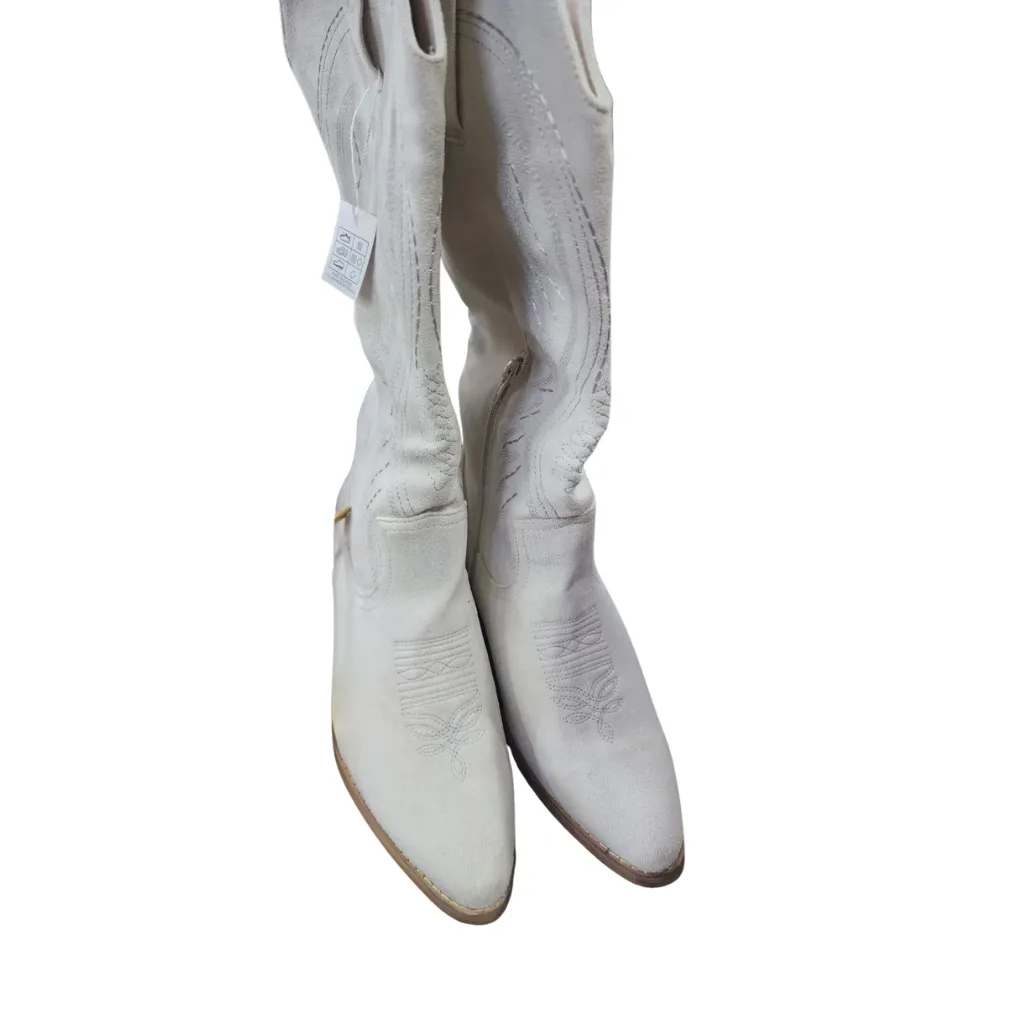 Bota Vaquera Terciopelo C Crema T 25