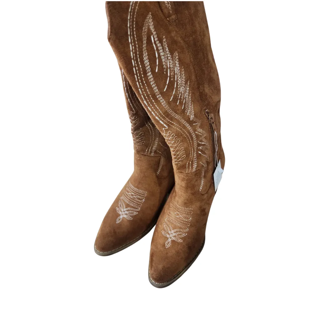 Bota Vaquera Terciopelo C Cafe