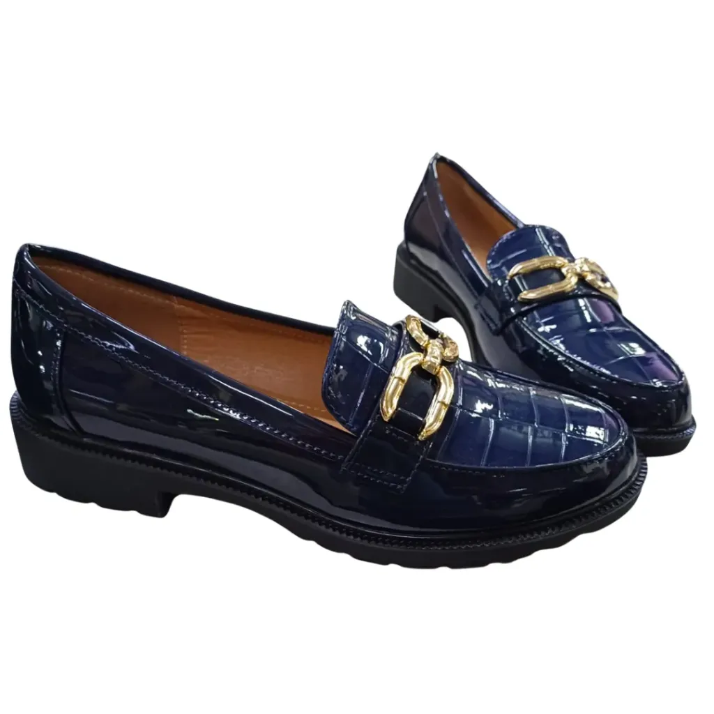 Zapato Charol C Azul Marino T 24