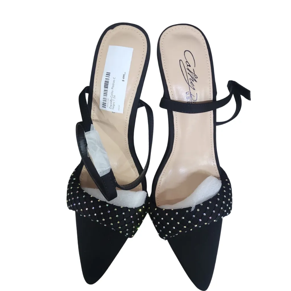 Zapatilla Cathy Piedras C Negro T 24