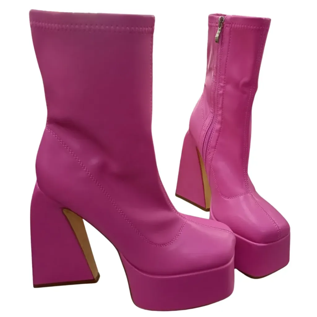 Botas Piel C Rosa
