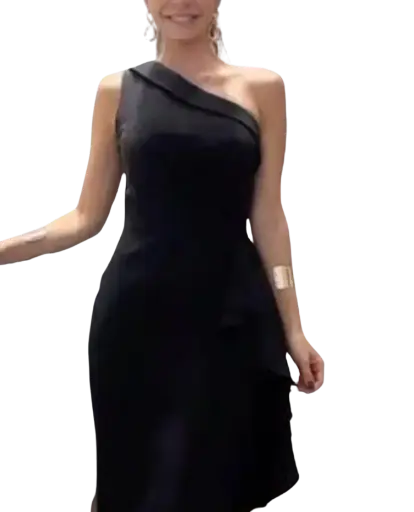 [9115] Vestido Ro Y De C Negro T L