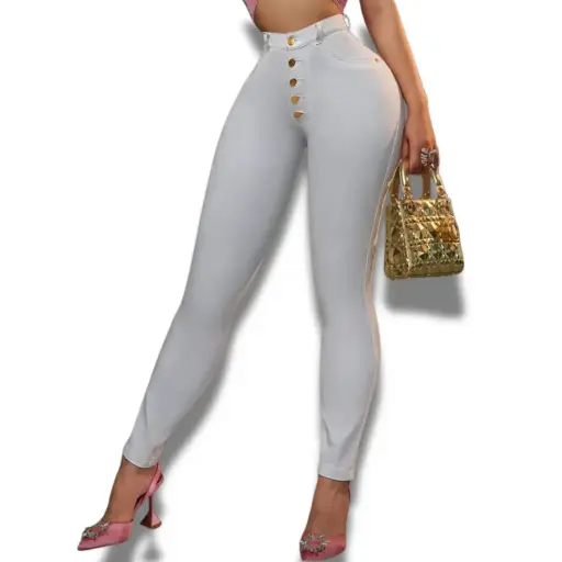 [1161] pantalon de mezclilla MK C Blanco T 4